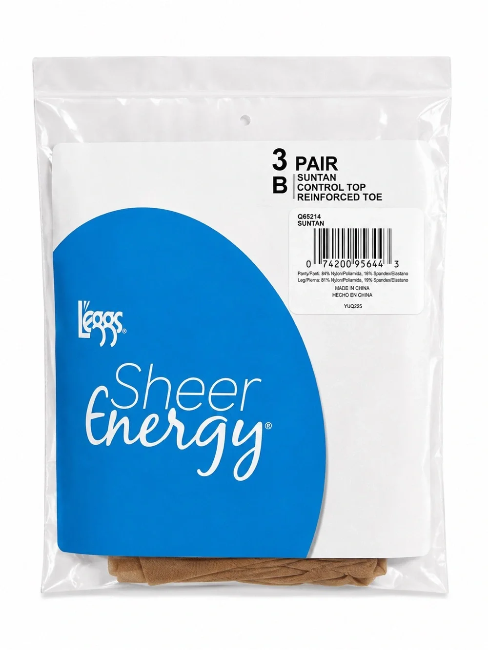 Sheer Energy Women’s Suntan Pantyhose - 3 Pair